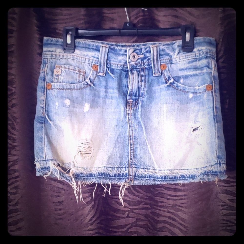 Distressed skirt